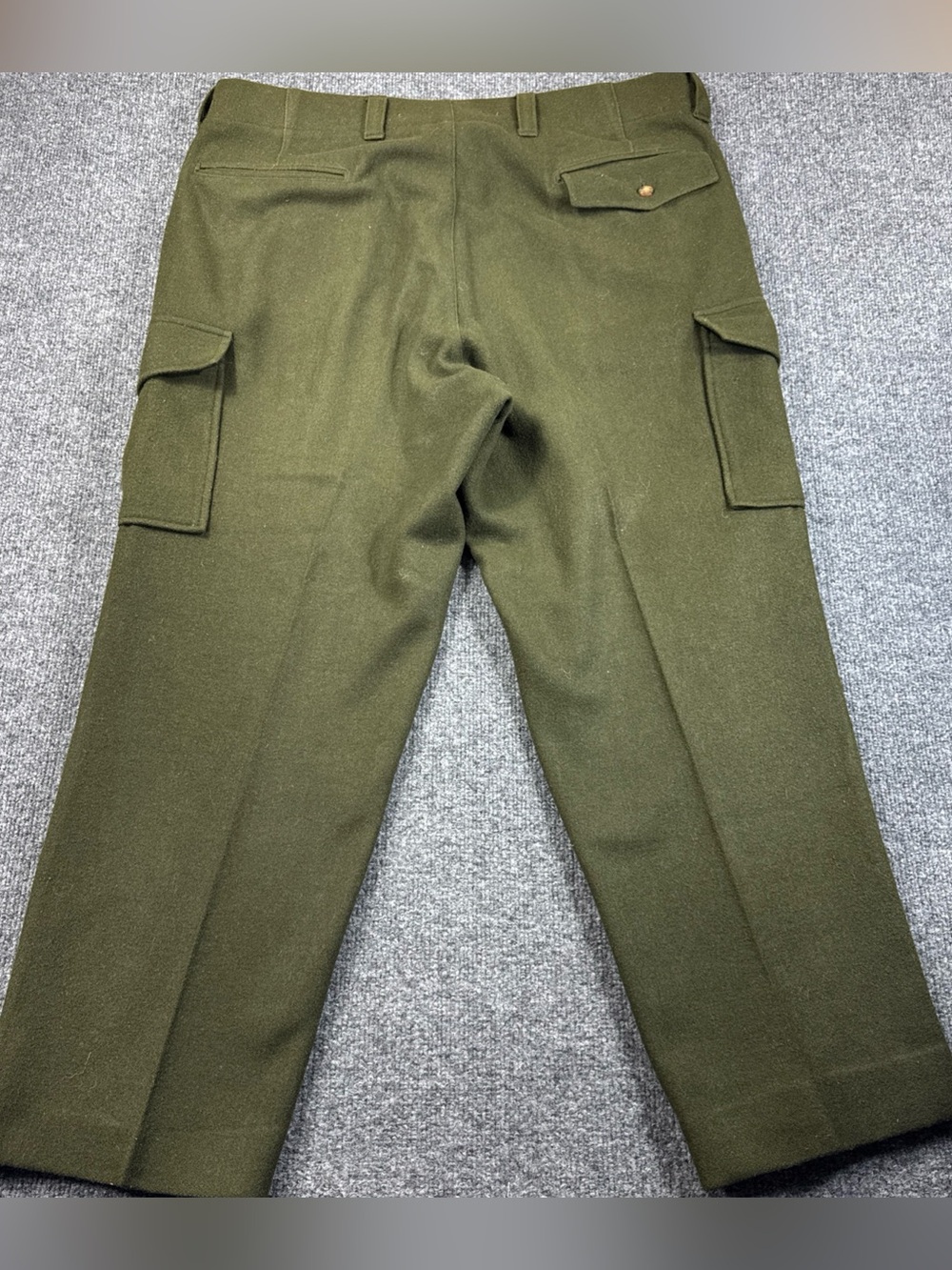 Vintage 90s Woolrich Wool Green Cargo Pants Size 40 Pockets Hunting - Picture 9 of 11